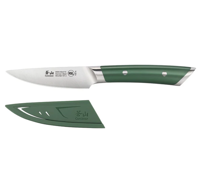 HELENA Series 3.5-Inch Paring Knife with Sheath, Green