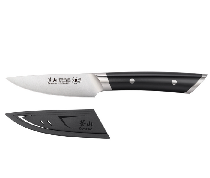 HELENA Series 3.5-Inch Paring Knife with Sheath, Black