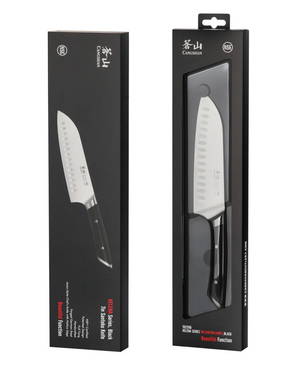 HELENA Series 7-Inch Santoku Knife, Forged German Steel- Black