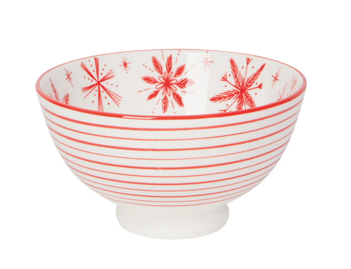 Snowflakes Stamped Bowl, 4 Inch