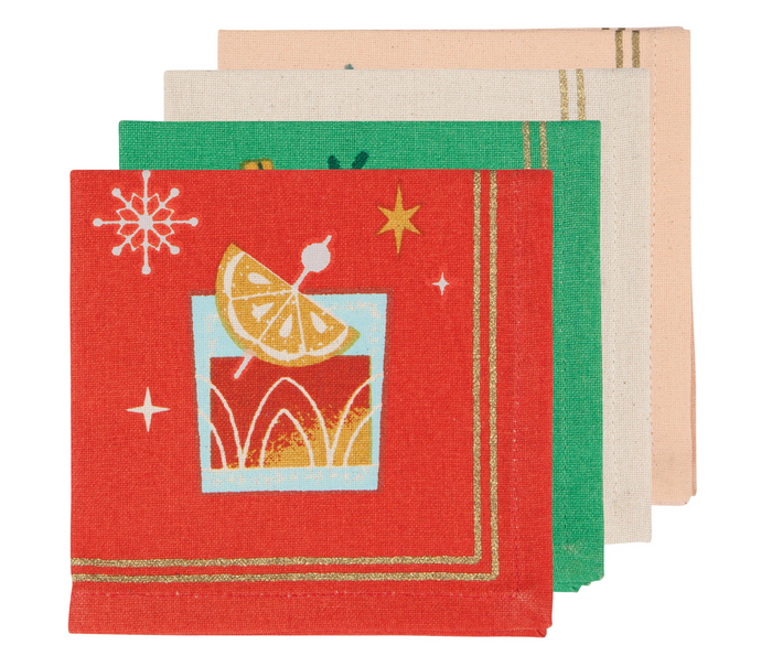 Spirits Bright Cocktail Napkins, Set of 4