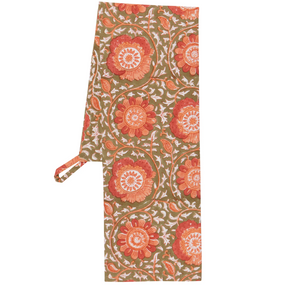 Zinnia Block Print Dishtowel