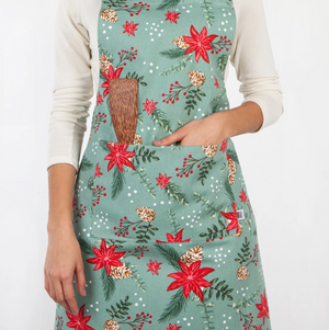 Poinsettia Cotton Chef's Apron