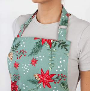 Poinsettia Cotton Chef's Apron