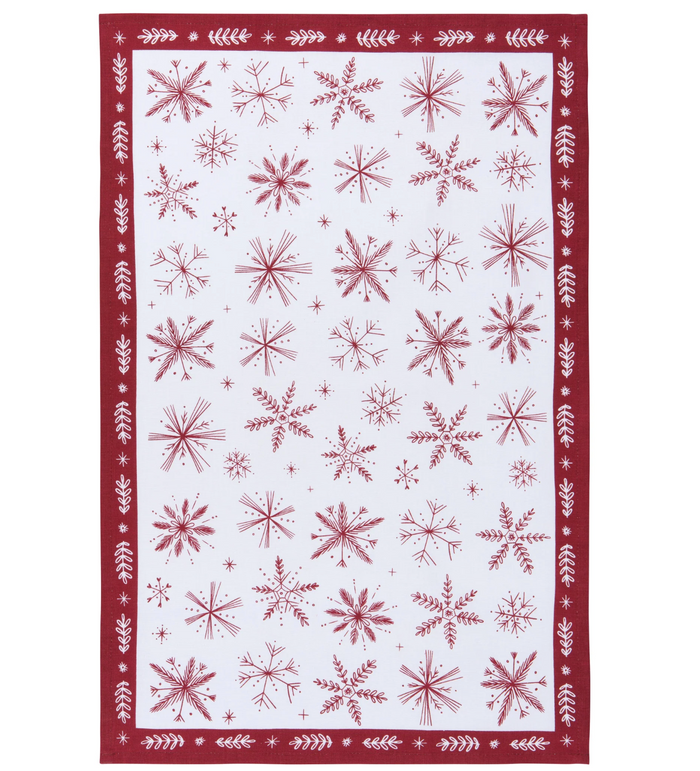 Snowflakes Printed Cotton Dishtowel