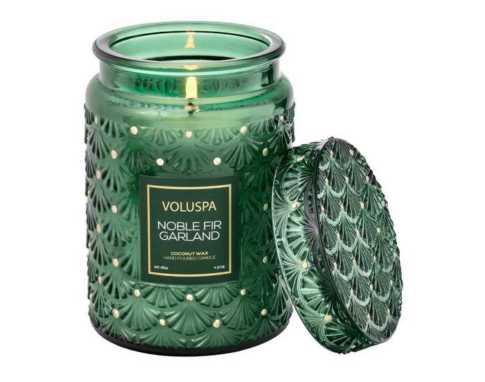 Voluspa Noble Fir Garland Large Jar Candle