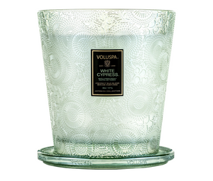 Voluspa White Cypress 3 Wick Hearth Candle