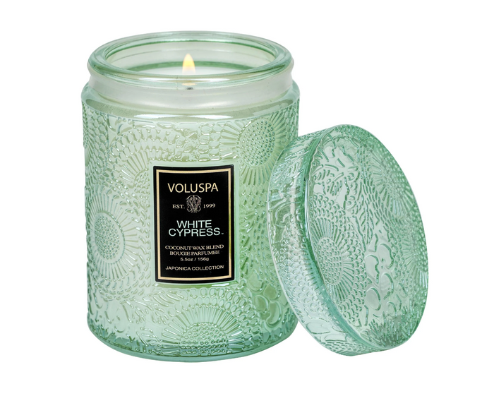 Voluspa White Cypress Small Jar Candle