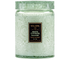 Voluspa White Cypress Large Jar Candle