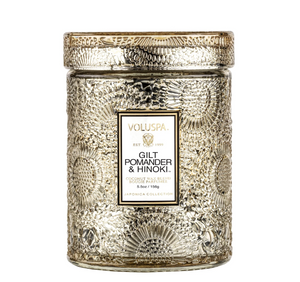 Voluspa Gilt Pomander & Hinoki Small Jar Candle