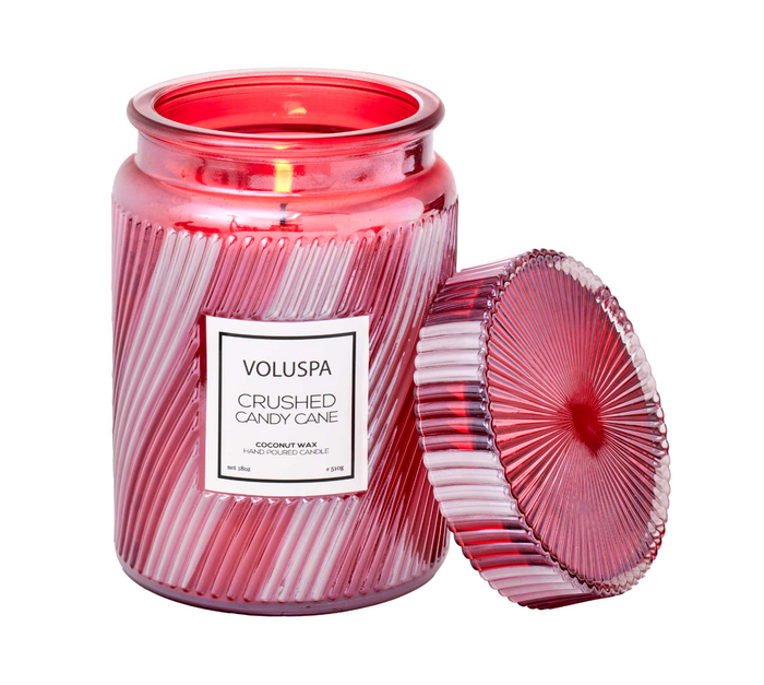 Voluspa Crushed Candy Cane Large Jar Candle