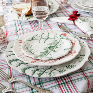 Juliska Country Estate Winter Frolic Party Plate Set of 4- Evergreen