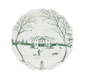 Juliska Country Estate Winter Frolic Party Plate Set of 4- Evergreen