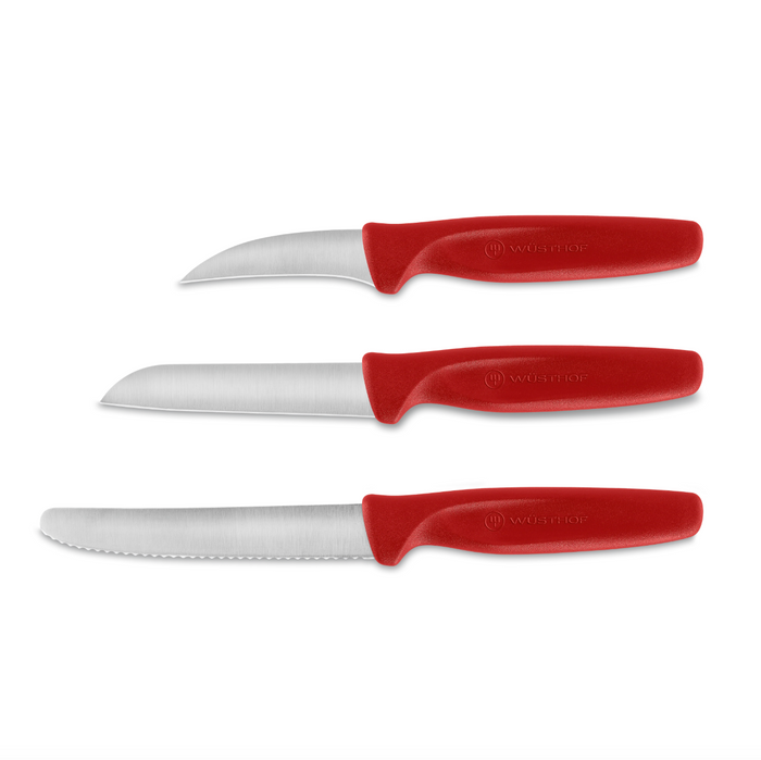 Wüsthof 3-Piece Paring Knife Set, Red