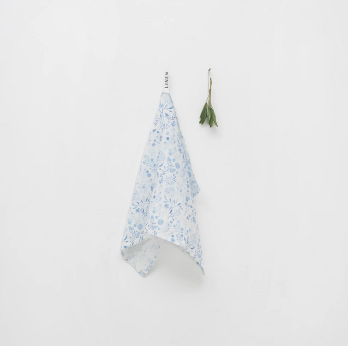 Linen Tales White Botanical Blue Linen Kitchen Towel Regular price