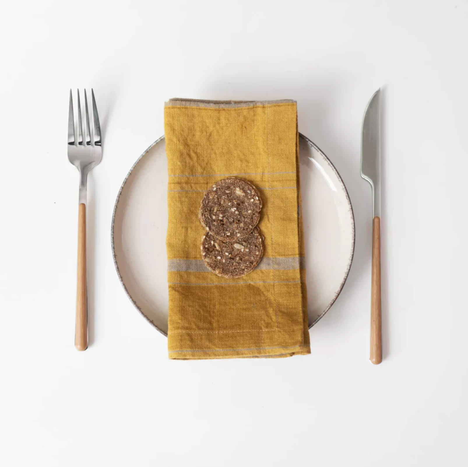 Linen Tales Amber Bronze Stripes Linen Napkins - Thumbnail 2