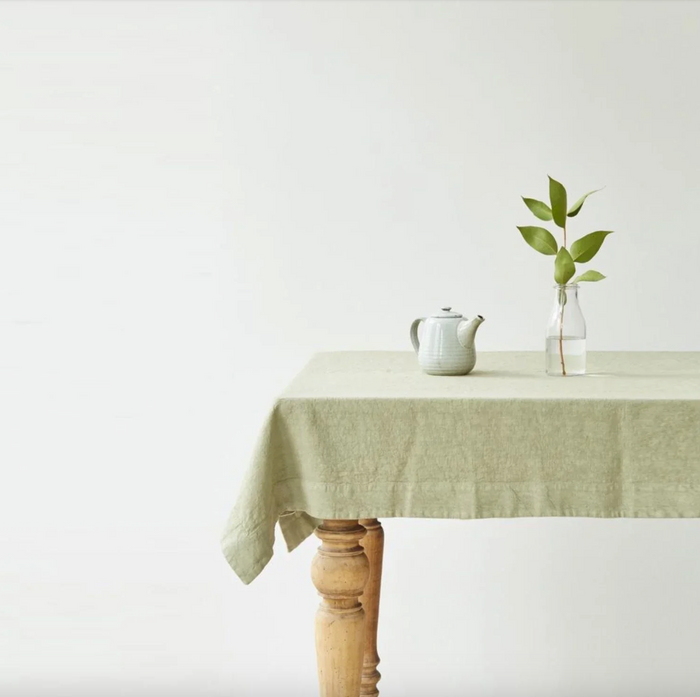 Linen Tales Sage Linen Tablecloth, 55x98"
