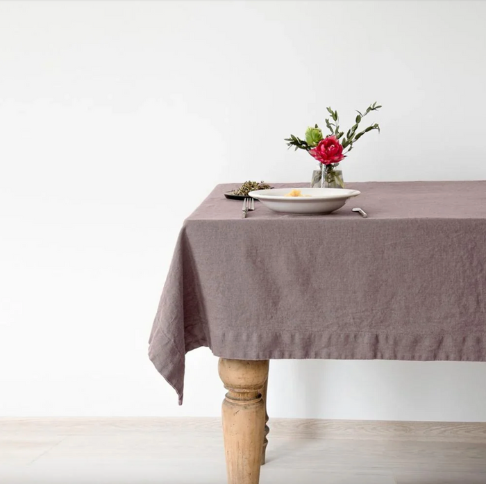 Linen Tales Ashes of Roses Linen Tablecloth, 55x98"