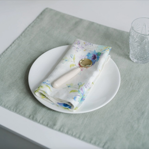 Linen Tales White Flowers Linen Napkins Set of 2