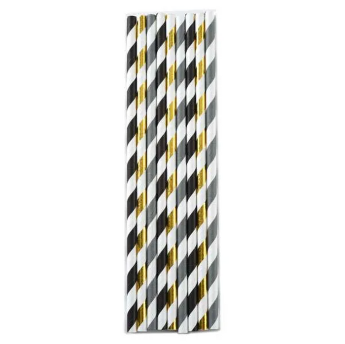Striped Party Paper Straws, Set of 100
