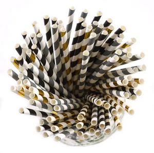 Striped Party Paper Straws, Set of 100