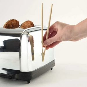 Bamboo Toaster Tongs with Magnet
