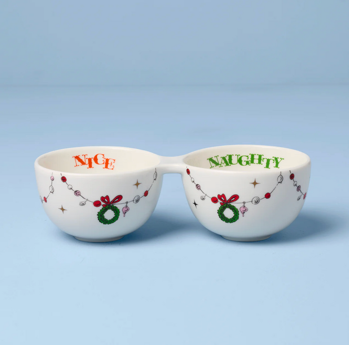 Lenox Merry Grinchmas Naughty or Nice Double Dip Bowl