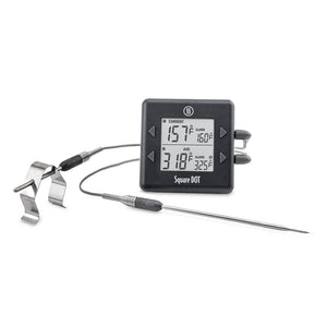 Square DOT Alarm Thermometer - Black