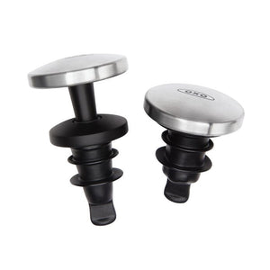 Steel 2-Piece Spillproof Wine Stopper Set