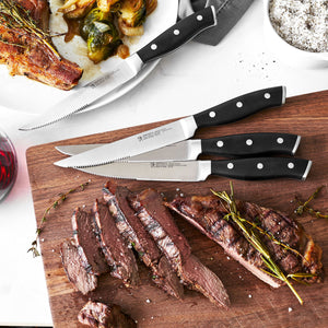HENCKELS FORGED ACCENT 4-PC, STEAK KNIFE SET - BLACK