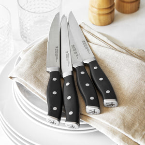 HENCKELS FORGED ACCENT 4-PC, STEAK KNIFE SET - BLACK