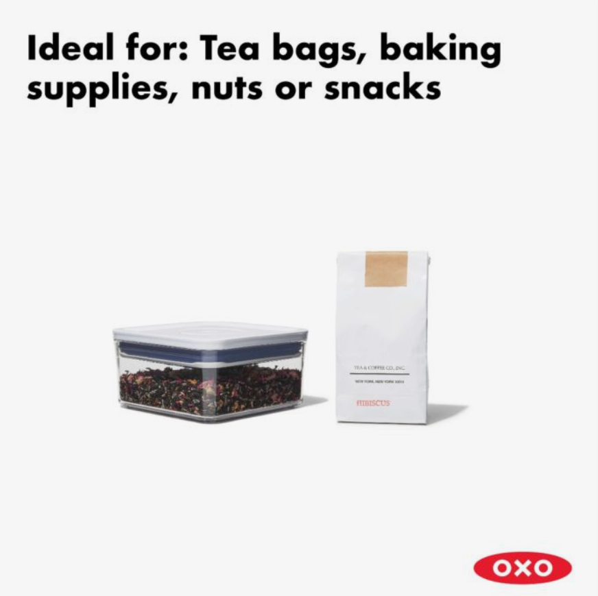 OXO 2.8 qt. Short Big Square Steel Pop Container