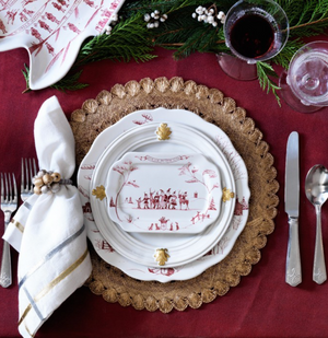 Juliska Country Estate Winter Frolic Ruby Dinner Plate Christmas Eve