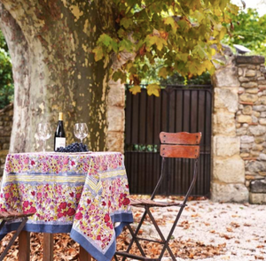 French Tablecloth Jardin Red & Grey