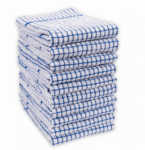 Grid Terry Kitchen Towel - Blue