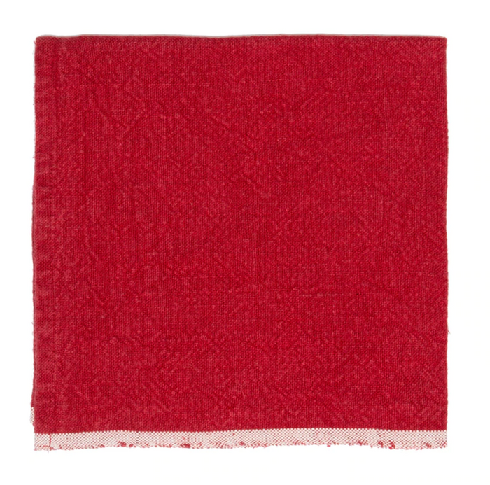 Chunky Linen Red Napkins