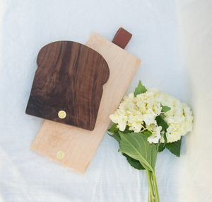 Small Bird's Eye Maple Leather Strap Serving Board