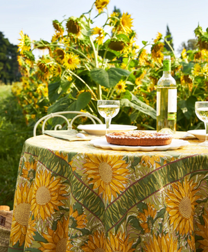 French Tablecloth Sunflower Yellow & Green