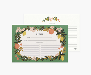 Rifle Paper Citrus Floral Recipe Cards