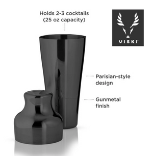 Gunmetal Parisian Cocktail Shaker by Viski