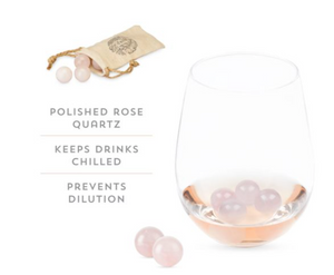 Rose Quartz Wine Gems Set of 6 by Twine