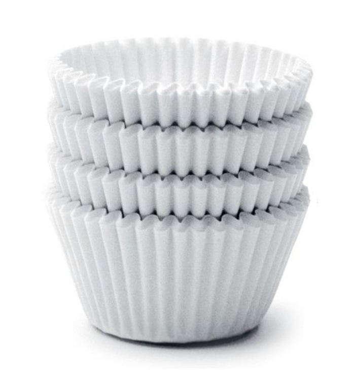 MINI WHITE BAKING CUPS/LINERS, 100-PACK