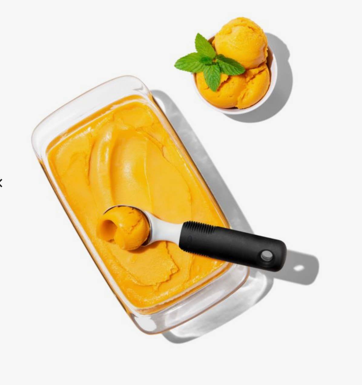 Stainless Steel Ice Cream Scoop With Trigger Lever and Yellow Grip