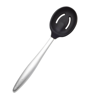 Cuisipro Silicone Piccolo Slotted Spoon - Black 8"