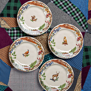 Juliska Forest Walk Dessert/Salad Plate, Assorted Set of 4