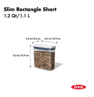 POP Container - Slim Rectangle Short (1.2 Qt.)